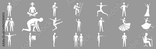 CAD Drawings Set of People in Everyday Life – Architectural and Landscape Vector Illustrations