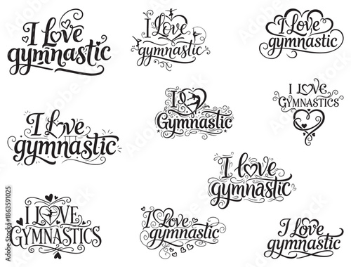 I LOVE GYMNASTIC TYPOGRAPHY.