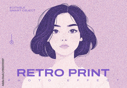 Retro Print Design Effect Mockup