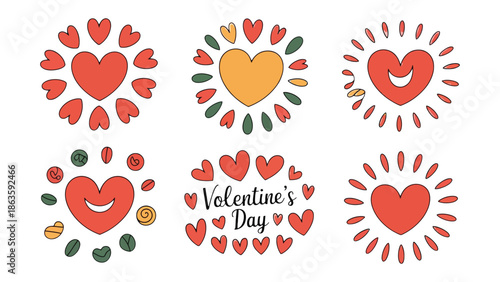 Artful Hearts: A vibrant set of heart-shaped designs, each radiating with the warmth and affection associated with love, perfect for adding a touch of emotion to any project.