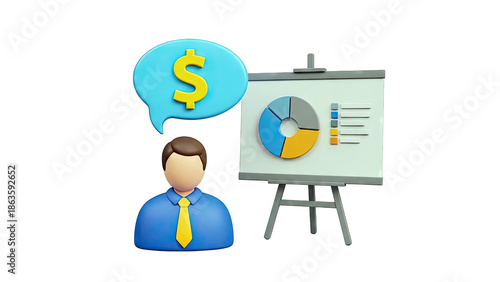 Businessman with Financial Data Presentation