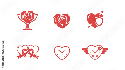 Core business values and ethical principles represented by red symbolic icons