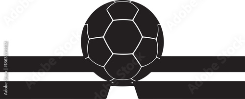 Abstract Graphic of a Soccer Ball Crossing the Goal Line, Sports Competition Concept Illustration , Generative Ai