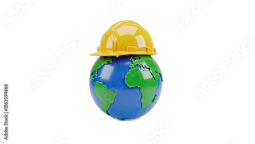 Earth with a hard hat