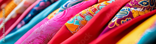 Vibrant korean hanbok fabrics korea culture fashion