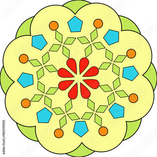 ector Colored Mandala Round Colored Mandala Design 