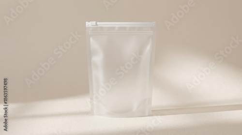 Blank plastic standup pouch mockup for branding or product display