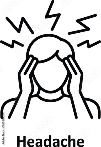 Headache pain icon symbol illustration