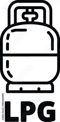 Liquefied Petroleum Gas Cylinder Black Outline Icon