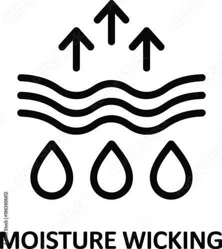 Moisture Wicking Fabric Technology Illustration Black and White