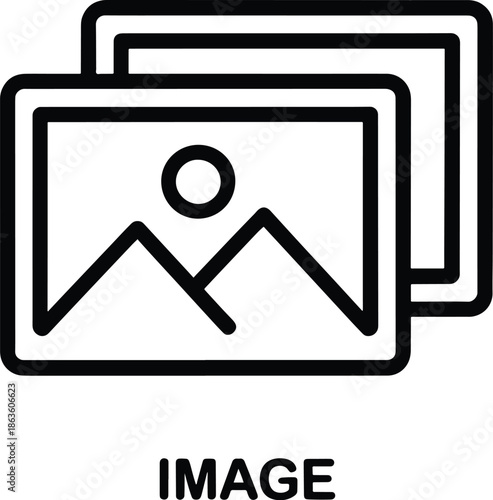 Multiple images line drawing stacked layers