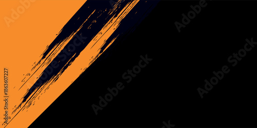 orange black brush Car sticker wrap pattern banner abstract sporty lines black orange color combination grunge brush modern pattern racing motorsport vector design