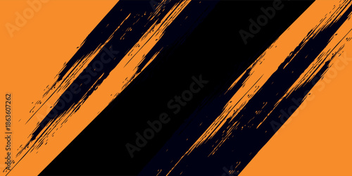 orange black brush Car sticker wrap pattern banner abstract sporty lines black orange color combination grunge brush modern pattern racing motorsport vector design