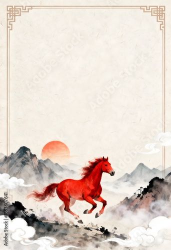 Wallpaper Mural Traditional Korean New Year Landscape Illustration Frame Background Torontodigital.ca