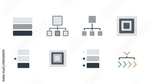 Collection of various flowchart symbols.