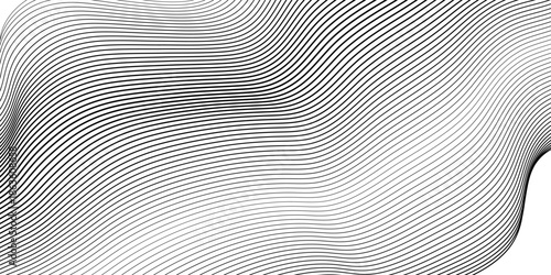 Abstract vector background with black wavy lines. Fluid vector shaped background. Abstract smooth wave on a white background. Stock vector illustration.