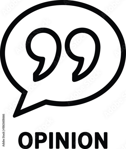 Speech Bubble with Quotation Marks Opinion Icon