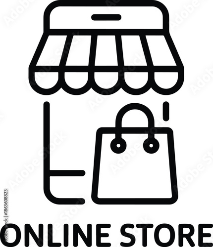 Online Store Icon Modern Digital Retail Concept