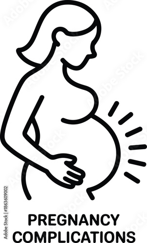 Pregnancy Complications Icon Illustration Health Risk