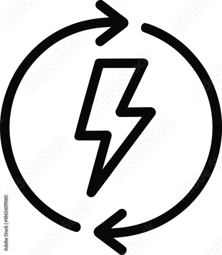 Renewable Energy Source Lightning Bolt Icon