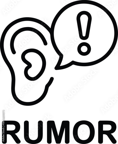 Rumor Spreading Ear and Exclamation Point Icon