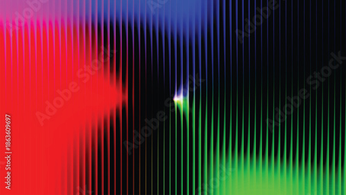 abstract vertical lines over multicolor gradient with central bright focal point and dynamic color transitions