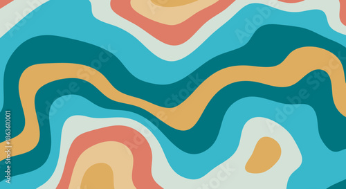 Abstract wavy pattern with earthy tones