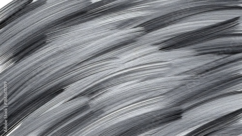 Abstract texture background with sweeping gray paint strokes in monochrome tones