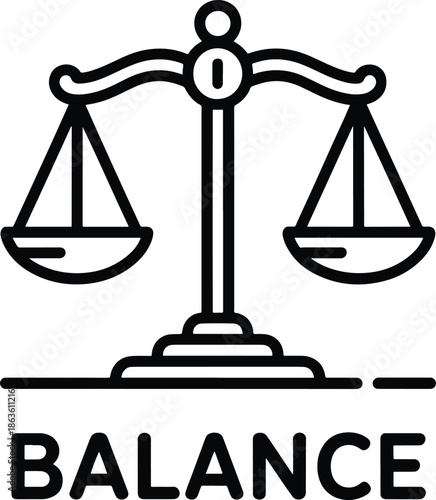 Scales of Justice Symbol Balance Concept Design