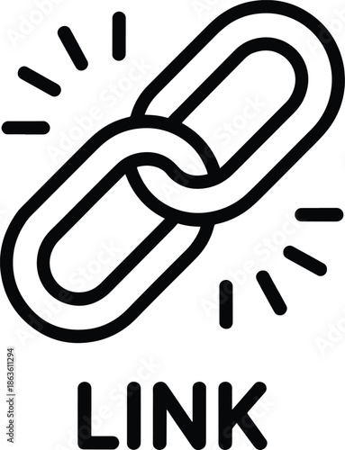 Simple Chain Link Icon Illustration