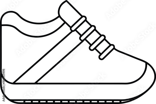 running-shoe---line-art-vector-illustration on transparent background