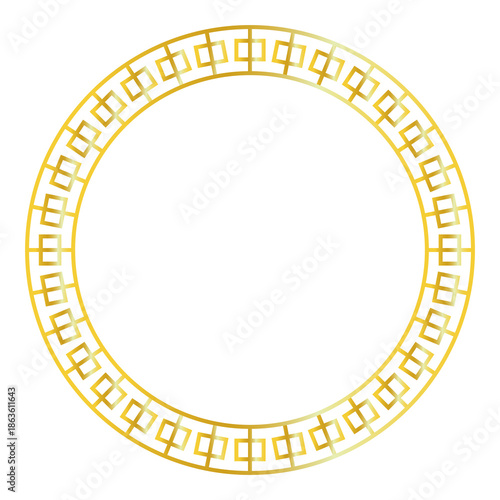 Golden circle frame design with transparent background and blank area with Chinese New Year theme
