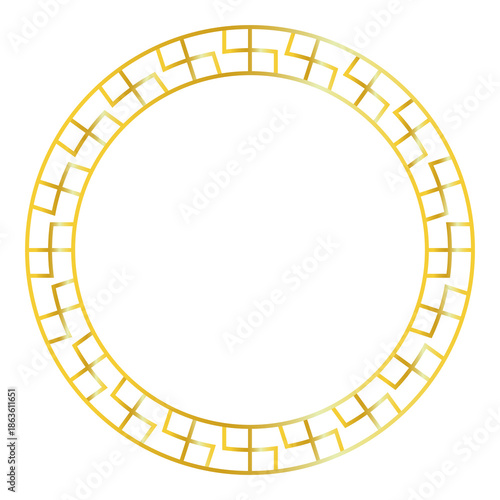 Golden circle frame design with transparent background and blank area with Chinese New Year theme