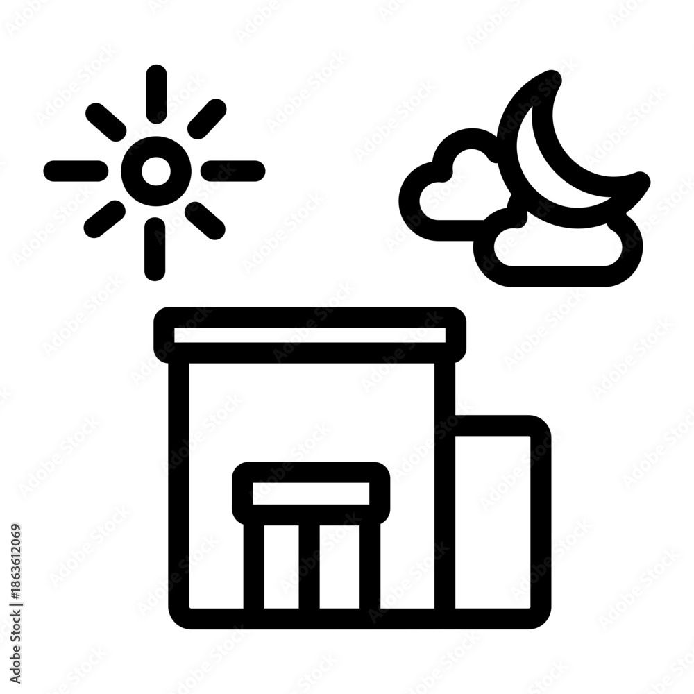Fototapeta premium city nightscape Line Icon