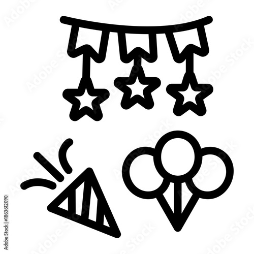 Home party decoration Line Icon