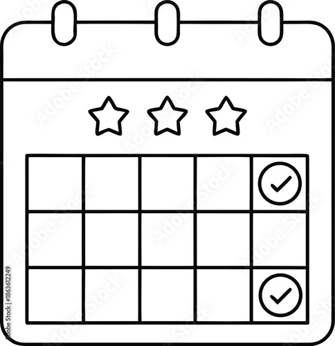 habit-tracker---line-art-vector-illustration on transparent background