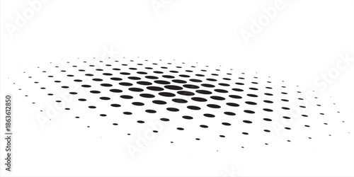 Abstract dotted vector background. Halftone effect. Circle dotted background or icon. Spiral with perspective.