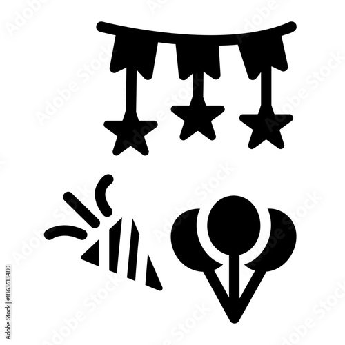 Home party decoration Solid icon