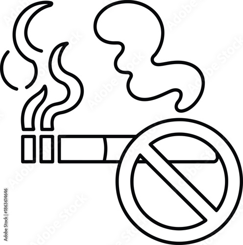 No smoking symbol simple black outline