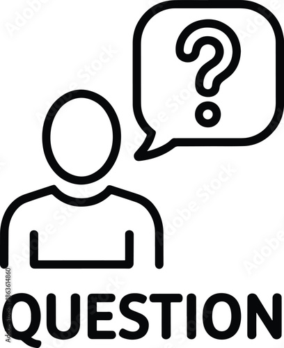 Person Icon with Question Mark in Bubble