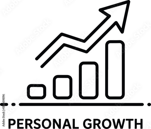 Personal Growth Chart with Upward Trending Arrow