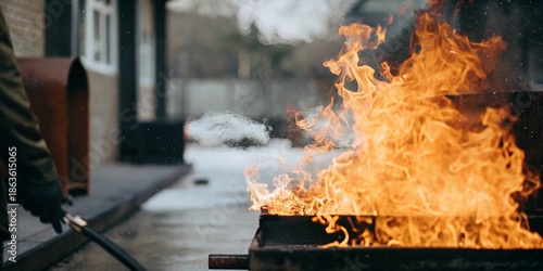fire burning in a fireplace