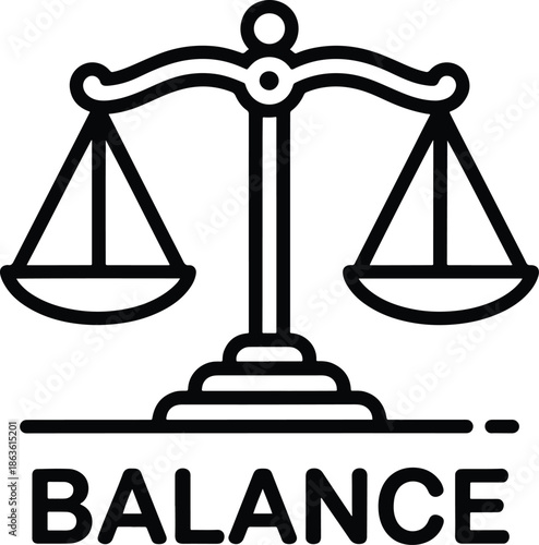 Scales of Justice Symbol Representing Balance