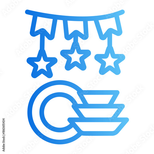 Plates Line Gradient Icon