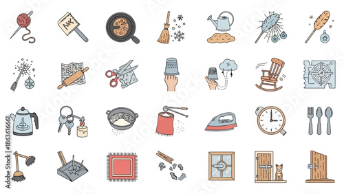 Collection of various household objects.