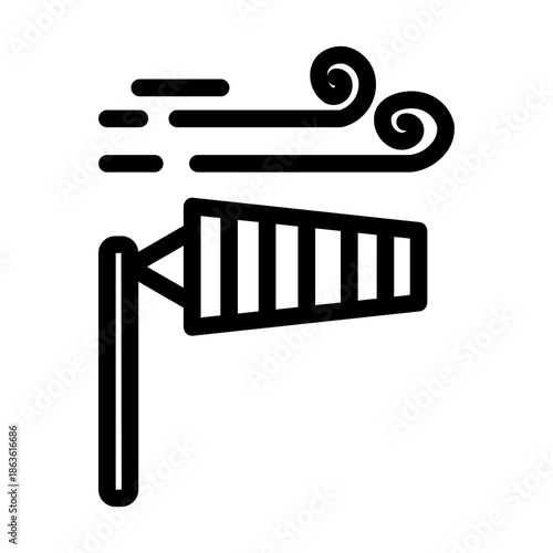 wind socket line icon
