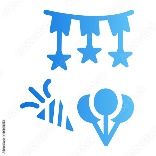 Home party decoration Line Gradient Icon