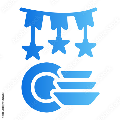 Plates Line Gradient Icon