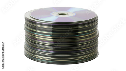 Stack of cds isolated on transparent background