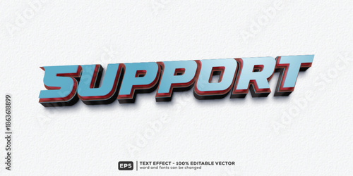 Editable Support 3D Cartoon Text Effect for February Friendship | Premium Font Template